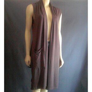 Bryn Walker Taupe Brown Hi Low Large Pocket Long Vest M
